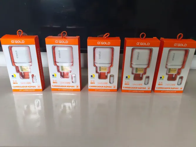 Carregadores, Fones e outros, Lote completo