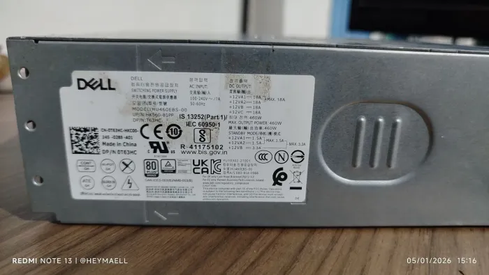 Leia o anúncio FONTE ATX XPS 8960 460W <br><br>H460EBS-00<br><br>D460E005P