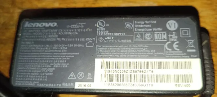Fonte Original Notebook Lenovo Adlx65nlc2a 20v 3.25a
