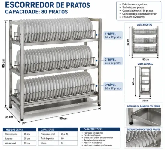 Escorredor de pratos Sob medida