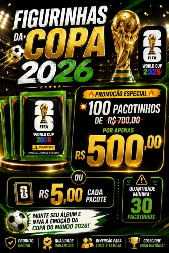 100 pacotinhos de figurinhas