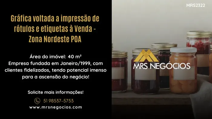 Gráfica voltada a impressão de rótulos e etiquetas à Venda - Zona Nordeste POA