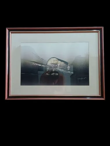 Quadro abstrato vintage, déc. 1980, ideal para decoração contemporânea