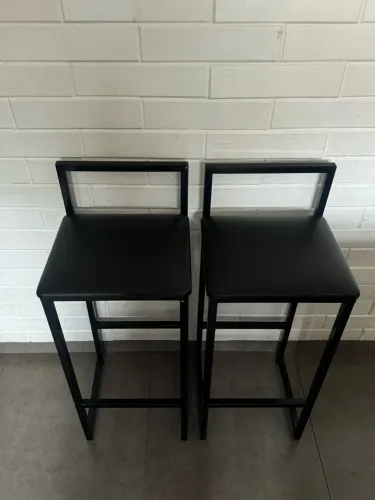 Kit 2 banquetas altas quadradas industrial cozinha gourmet
