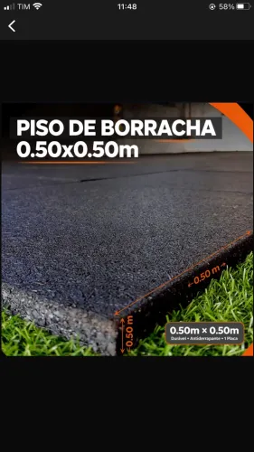 Piso de Borracha - Antiderrapante 50x50cm