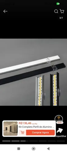 Perfil de led cor branco 110x1,5 unidade ou lote no lote do desconto