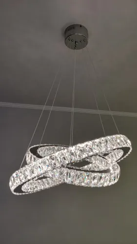 Lustre Saturno Anéis de cristal 60cm