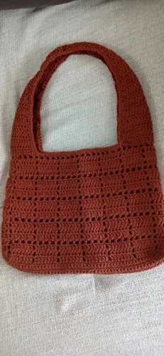 Bolsa Saco de Crochê Estilo Boho Artesanal