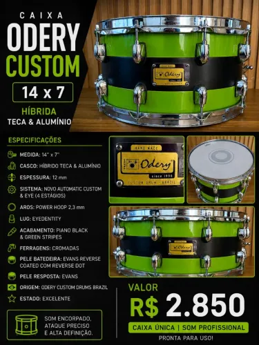 Caixa Odery Custom 14x7 - Aluminio + Teca