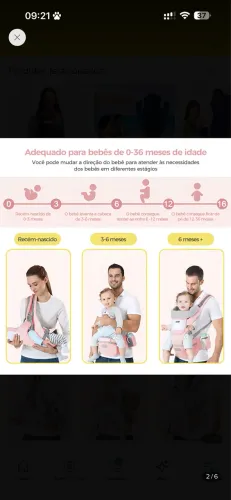 Canguru para bebê 