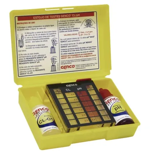 Kit Teste Medidor de Ph e Cloro para Piscinas Genco