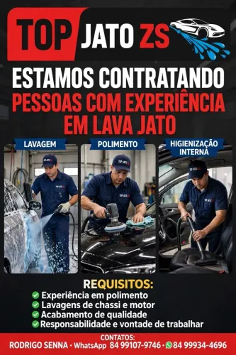 Vagas para pessoas com experiência em lava jato