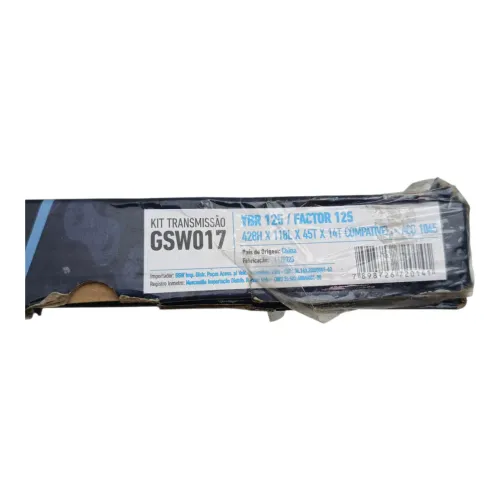 Kit Transmissão Gsw Imports Yamaha YBR 125 Factor 125 2009 2015