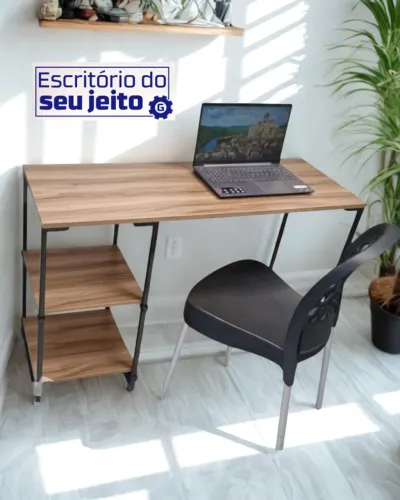 Mesa Industrial NOVA 1,1m NOVA Escrivaninha Multiuso para Computador Notebook Escritório