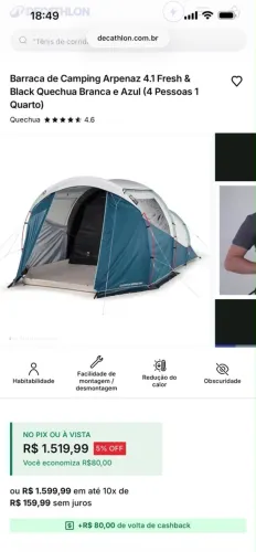 Barraca de camping arpenaz 4.1 