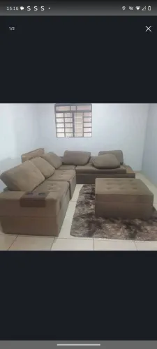 Sofá com puf mais de 6 lugares 
