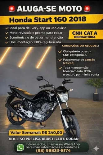 Locação / Aluguel de motos - CG Start 160