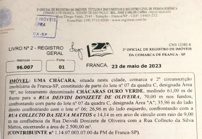 Terreno de Chácara dentro da cidade.