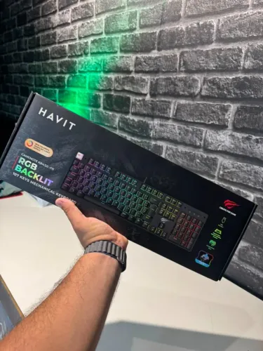 TECLADO MECÂNICO HAVIT KB432L RGB (SWITCH BLUE)