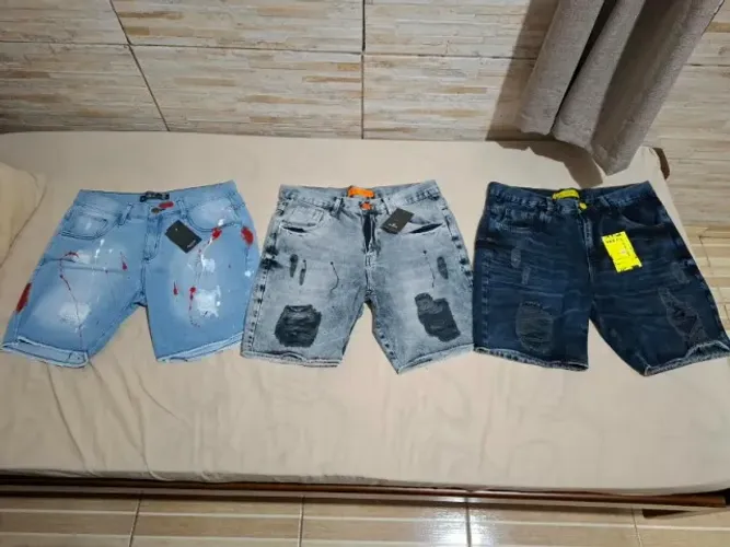 Kit 3 bermudas jeans jogador novas na etiqueta