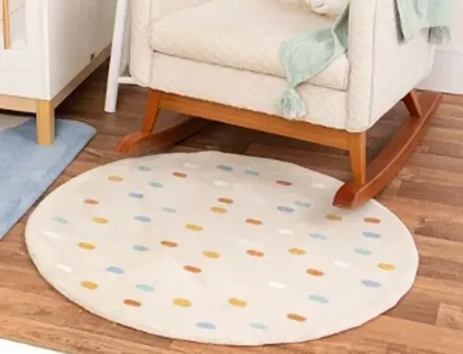 Tapete Decorativo Infantil Redondo Gotinhas - Estilo Boho Chic