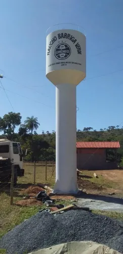 Caixa d'água tipo taça e tubular estrutura metálica 