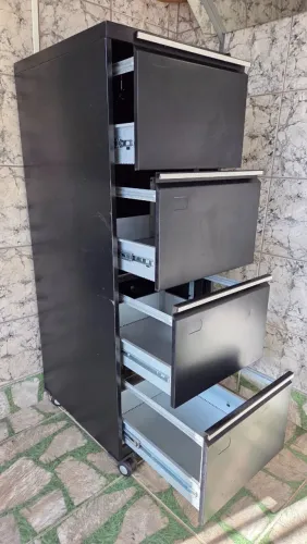 Arquivo 4 Gavetas Aço Preto Pandin com Suporte Pasta Suspensa
