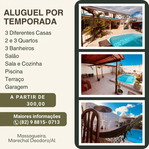3 Casas para final de semana /Temporada