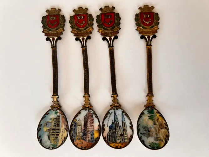 Conjunto Raro: 4 Colheres Comemorativas IV Centenário de São Paulo (1954)