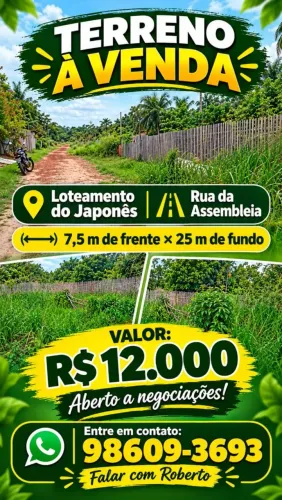 Vendo terreno no loteamento do japonês