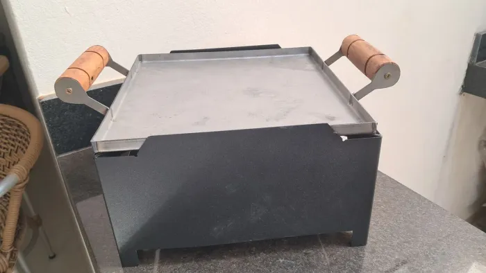 Chapa a álcool para petiscos