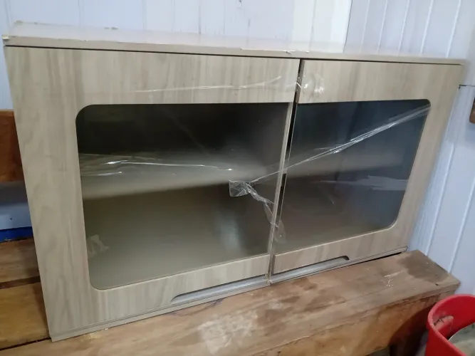 Armário Cozinha Suspenso MDF Porta Vidro 2 Top $350