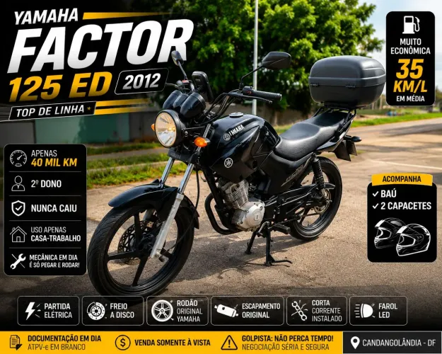 YAMAHA FACTOR 125 ED 2012 MUITO CONSERVADA