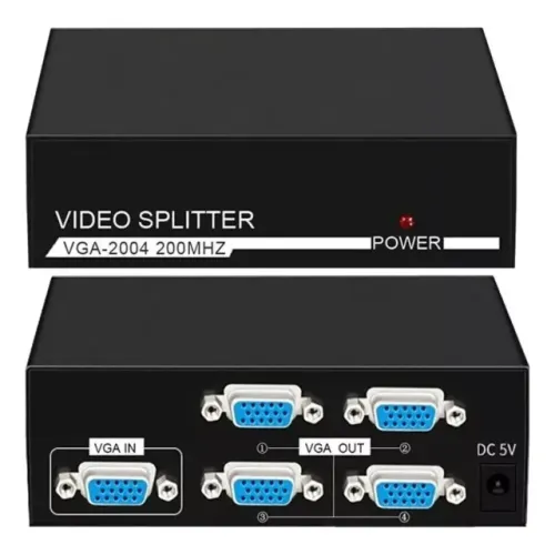 Splitter VGA 1x4 Conexão 4 VGA simultaneo 200Mhz Pro Novo Loja Coimbra Computadores