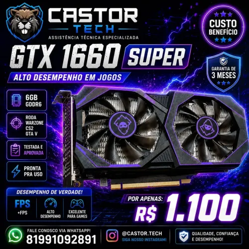 Placa de vídeo GTX1660 SUPER