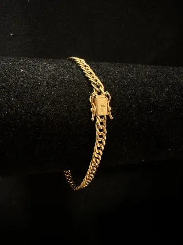 Pulseira Groumet de ouro 5.29g 16K procedência garantia eterna