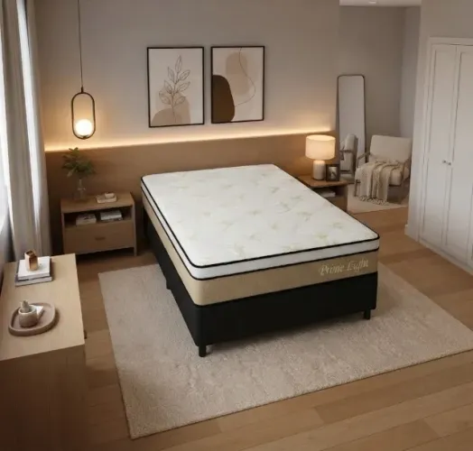 Conjunto Base com Colchão Casal de Molas Ensacadas Prime Light NOVO