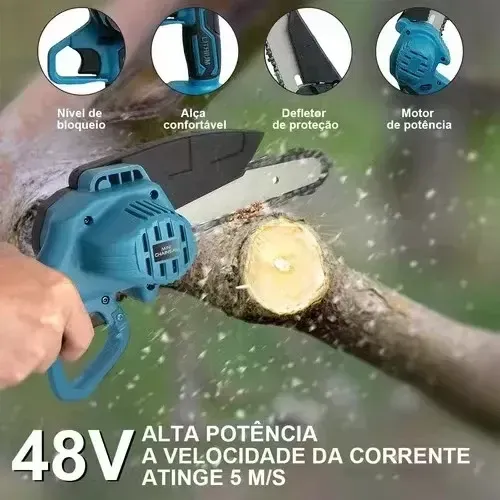 Motosserra Sem Fio 21v 2 Baterias Profissional Gn-450b-21