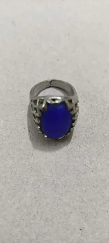 Anel Feminino Vintage Pedra Azul Estilo Safira