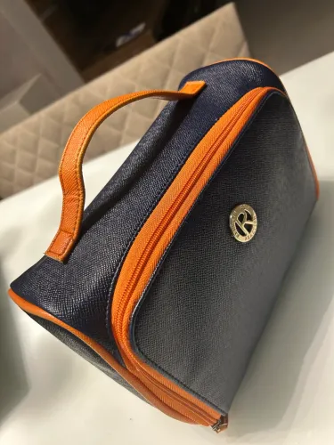 Necessaire bolsa feminina Kenneth Cole Reaction azul marinho 28x16x12 cm