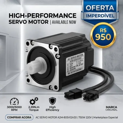 ? SERVO MOTOR AC 750W 220V - ALTA PRECISÃO (NOVO) ?