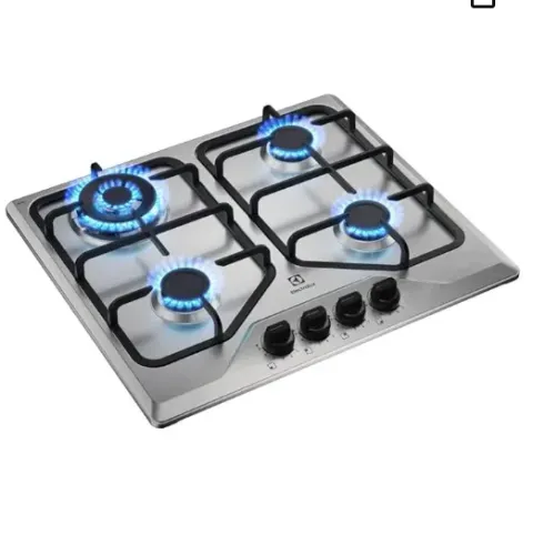 Cooktop 4 Bocas a Gás Electrolux Inox Experience Multi Chama e Grade Ferro Fundido (KE4XC)