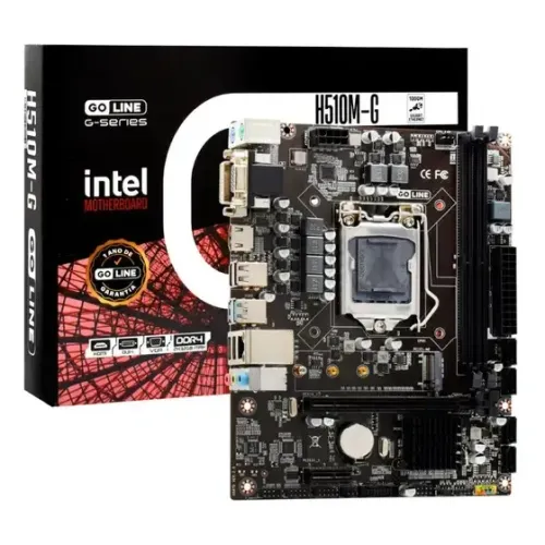 Placa-Mãe  GOLINE GL-H510M-G | M.2, DDR4, HDMI, DVI, VGA, USB 3.0, LAN & Áudio