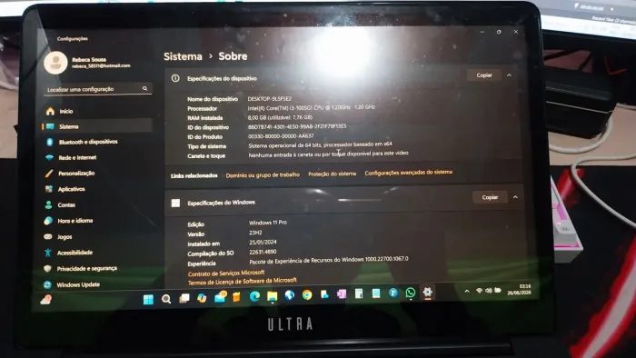 Notbook Ultra i3 10°Geração com detalhes leia a descrição ler descrição 