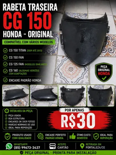 Rabeta traseira / acabamento traseiro - Honda CG 150 - usada