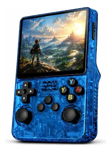Console Portátil Video Gamer Premium R36s Retro Azul