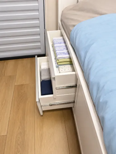 Cama de Solteiro com Armário, Gavetas, Nichos