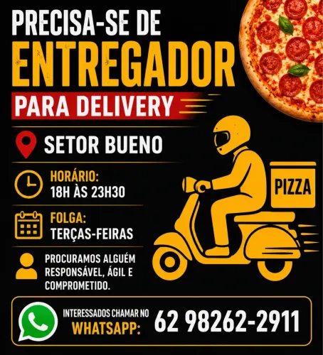 Entregador Delivery Pizza Setor Bueno