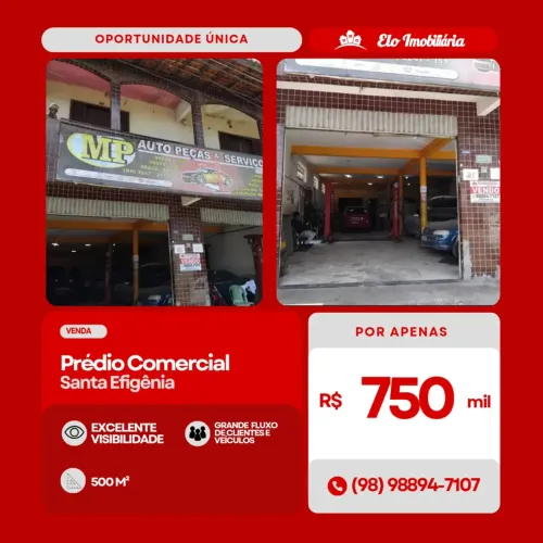 VENDO EXCELENTE PREDIO COMERCIAL SANTA EFIGENIA EM SÃO LUÍS