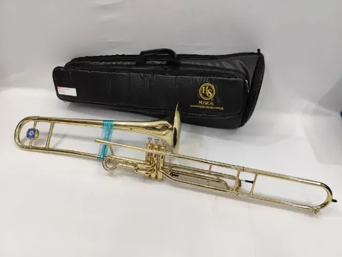 Trombone HS Musical TBV2 Sib Trigger - c/ Gatilho e Contrapeso - Laqueado - NOVO R$ 11.990